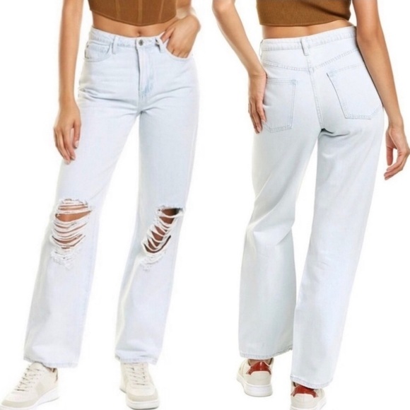 WeWoreWhat Baggy Straight Leg Distressed Jeans - Picture 4 of 9